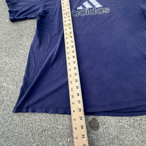 Vintage 90's Adidas T-Shirt Mens Large Navy Blue Graphic Print Sports Y2K - Picture 3 of 6